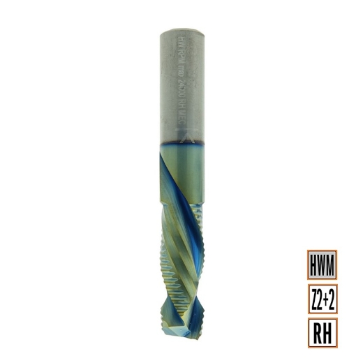 Afbeeldingen van CMT Gecombineerde positieve spiraal- en schrobfrees D=10x35mm L=80mm S=10mm Z2+2 Chrome Coating DLCS HWM - 197.101.41