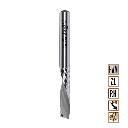 Afbeeldingen van CMT Negatieve spiraalfrees D=6mm I=27mm S=6mm L=60mm Z1 HWM - 198.660.11