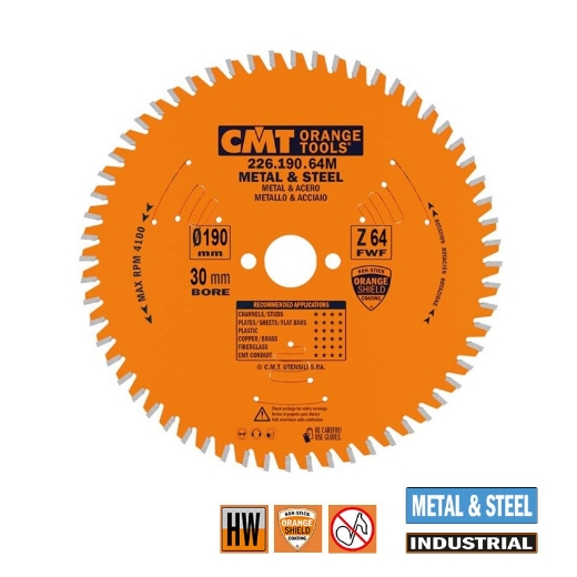 Afbeeldingen van CMT Mega-cirkelzaag voor metaal & sandwich panelen 190x30+(20)x2.0mm Z64 HW - 226.190.64M