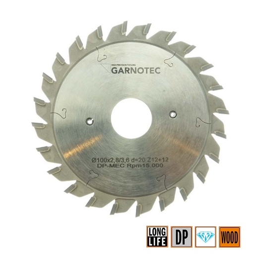 Afbeeldingen van CMT Twee-delige diamant voorritszaag voor MDF, HDF, HPL & Volkern 125x22x2.8-3.6mm Z12+12 DP - 239.125.24K