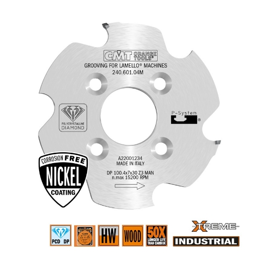 Afbeeldingen van CMT Groefzaag diamant voor Clamex-P systeem, voor massief hout & plaatmateriaal 100.4x30x7mm Z3 DP - 240.601.04M