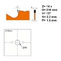 Afbeeldingen van CMT Cirkelzaag voor sidings, cementvezel & gipsplaat 216x30x2.4mm Z14 DP - 236.216.14M