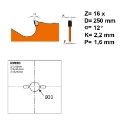 Afbeeldingen van CMT Cirkelzaag voor sidings, cementvezel & gipsplaat 250x30x2.4mm Z16 DP - 236.250.16M