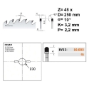 Afbeeldingen van CMT Diamantzaagblad voor MDF, HDF, HPL & Volkern 250x30x3.2mm Z48 DP - 237.048.10M