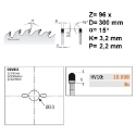 Afbeeldingen van CMT Diamantzaagblad voor MDF, HDF, HPL & Volkern 300x30x3.2mm Z96 DP - 237.096.12M