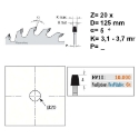 Afbeeldingen van CMT Conische diamant voorritszaag voor MDF, HDF, HPL & Volkern 125x20x3.1-3.7mm Z20 DP - 238.125.20H