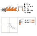 Afbeeldingen van CMT Universeel zaagblad voor massief hout & multiplex 115x9.5x1.5mm Z24 HW - 272.115.24