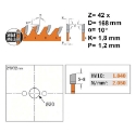 Afbeeldingen van CMT Universeel zaagblad voor massief hout & multiplex 168x20x1.8mm Z42 HW - 272.168.42H