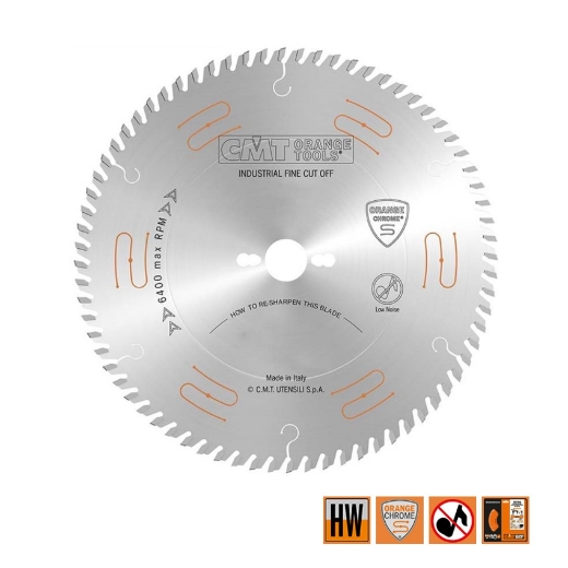 Afbeeldingen van CMT Geluidsarme afkortzaag voor massief hout 400x30x3.5mm Z96 HW - 285.696.16M