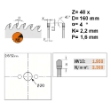 Afbeeldingen van CMT Zaagblad voor HPL & kunststof 160x20x2.2mm Z48 HW - 281.760.48H