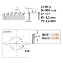 Afbeeldingen van CMT Zaagblad voor massief hout 550x30x4.2mm Z96 HW - 285.096.22M