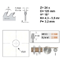 Afbeeldingen van CMT Conische voorritszaag voor MDF & HDF 125x20x4.3-5.5mm Z24 HW - 288.125.24H2
