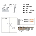 Afbeeldingen van CMT Conische voorritszaag voor MDF & HDF 160x45x4.3-5.5mm Z36 HW - 288.160.36Q