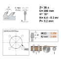 Afbeeldingen van CMT Conische voorritszaag voor MDF & HDF 200x65x4.4-5.3mm Z36 HW - 288.200.36J