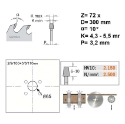 Afbeeldingen van CMT Conische voorritszaag voor MDF & HDF 300x65x4.3-5.5mm Z72 HW - 288.300.72J
