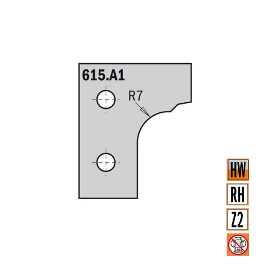 Afbeeldingen van CMT Profielmes I=2mm Z1 Profiel A1 HWM K1920, 2 stuks - 615.A1