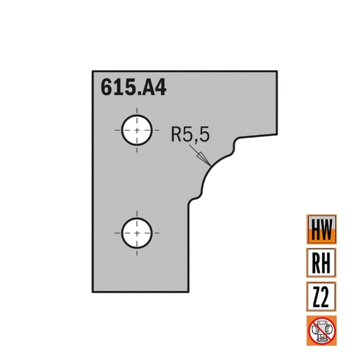 Afbeeldingen van CMT Profielmes I=2mm Z1 Profiel A4 HWM K1920, 2 stuks - 615.A4