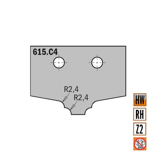 Afbeeldingen van CMT Profielmes I=2mm Z1 Profiel C4 HWM K1920, 1 stuk - 615.C4