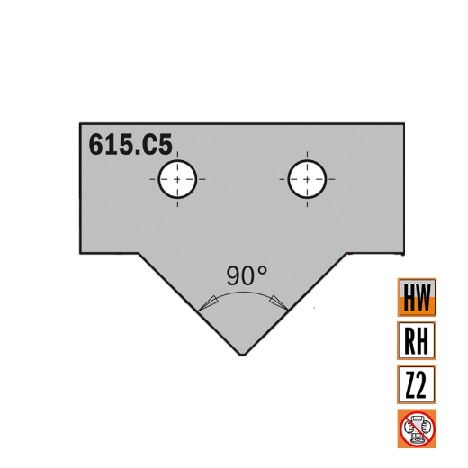 Afbeeldingen van CMT Profielmes I=2mm Z1 Profiel C5 HWM K1920, 1 stuk - 615.C5