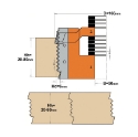 Afbeeldingen van CMT Verstelbare 3-hoek verlijmfrees D=166mm B=50mm Z2+2 Hh=20-80mm HD=6mm - 500.166.82