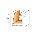 Afbeeldingen van CMT Zwaluwstaartfrees D=14x16mm 9° L=60mm S=10x40mm Z2 HW - 523.140.11