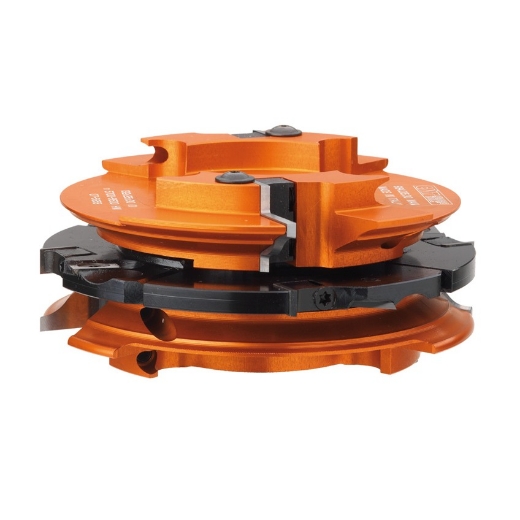 Afbeeldingen van CMT Dubbel profiel en -conterprofielfrees met verstelbaar groeffrees D=132mm B=30mm Z2+V4 Hh=37-48mm HD=41mm - 694.015.30