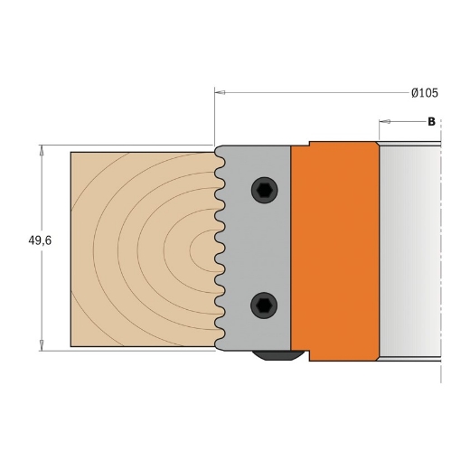 Afbeeldingen van CMT Profielmes voor verlijmfreesfrees 49.6X11.9X1.5 Z1 HWM, 2 stuks - 695.008.01