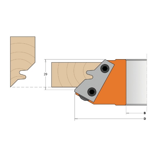 Afbeeldingen van CMT Profielmes voor 90° verstekfrees 43X23X2mm Z1 HWM, 2 stuks - 695.011.01