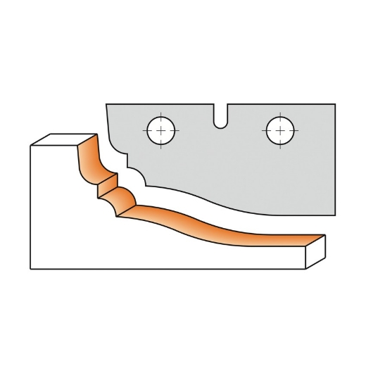 Afbeeldingen van CMT Profielmes voor bossingpaneelfrees type A 50X25X2mm Z1 HWM, 2 stuks - 695.012A