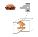 Afbeeldingen van CMT Profielmes voor 3-delige meubeldeurprofielfrees type A2 25X29.8X2mm Z1 HWM, 2 stuks - 695.015.A2