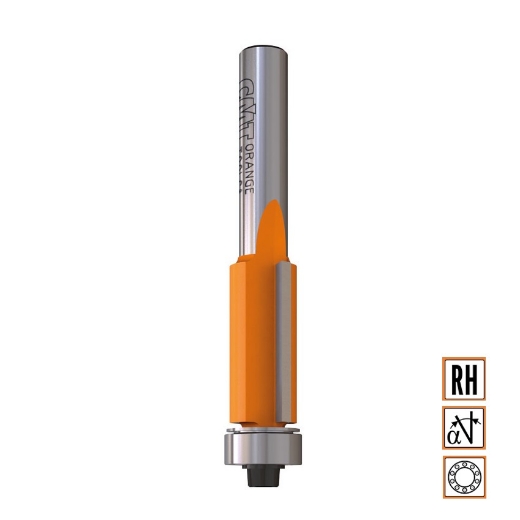 Afbeeldingen van CMT Uitloopfrees met geleidelager D=12.7x12.7mm L=58mm S=6mm Z2 HW - 706.128.11