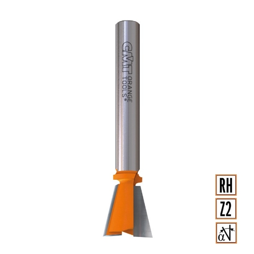 Afbeeldingen van CMT Zwaluwstaartfrees D=12.7x20.6mm 8° L=70mm S=8mm Z2 HW - 918.129.11