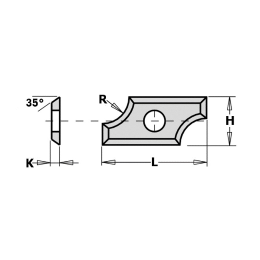 Afbeeldingen van CMT Profielmessen L=24x12x1.5mm R=6.435° Z2 HC05 / F173010 stuks - 790.064.00