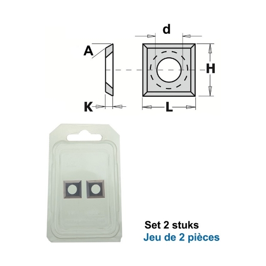 Afbeeldingen van CMT Wisselmessen L=13.6x13.6x2mm 45° Z4 HWM KCR05, 2 stuks - 790.136.20PP