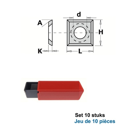 Afbeeldingen van CMT Wisselmessen L=14x14x2mm 30° Z4 HWM KCR02+, 10 stuks - 790.140.04