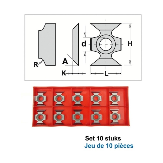 Afbeeldingen van CMT Wisselmessen L=16x22x5mm R=5 Z4 HWM MG18, 10 stuks - 790.165.00