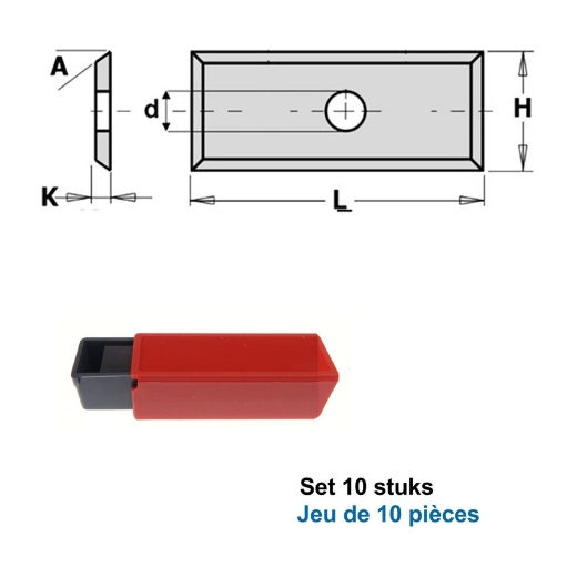 Afbeeldingen van CMT Wisselmessen L=19.5x12x1.5mm 35° Z4 HWM KCR08/S1920, 10 stuks - 790.195.06