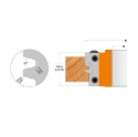 Afbeeldingen van CMT 2-tands trapezium verlijmfrees met WPL-messen D=100mm B=30mm Z2 Hh=15-38mm HD=5mm - 694.009.30