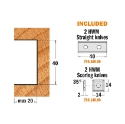 Afbeeldingen van CMT Rechte freeskop met HWM messen en SP profielmessen D=118mm B=50mm Z2+V2 Hh=40mm HD=20mm - 694.020.50