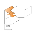 Afbeeldingen van CMT 90° verstekfrees met WPL-messen D=140mm B=30mm Z2 Hh=14-28mm R=45° - 694.011.30