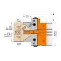 Afbeeldingen van CMT Dubbel profiel en -conterprofielfrees met verstelbaar groeffrees D=147mm B=50mm Z2+V4 Hh=37-48mm HD=38.5mm - 694.015.50