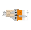 Afbeeldingen van CMT Dubbel profiel en -conterprofielfrees met verstelbaar groeffrees D=147mm B=40mm Z2+V4 Hh=37-48mm HD=43.5mm - 694.015.40