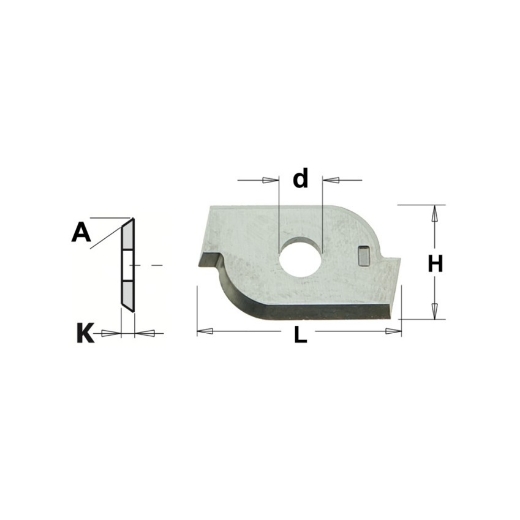 Afbeeldingen van CMT Profielmes voor bossingfrees 05104 L=19.5x12x1.5mm 35° Z2 HWM HC05/F1730, 1 stuk - 790214501