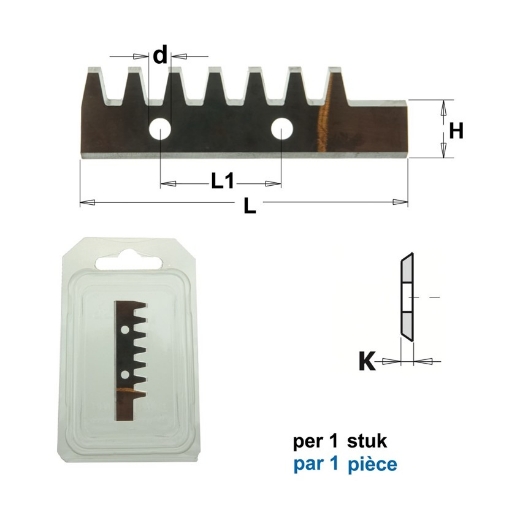 Afbeeldingen van CMT Trapezium verlijmmes L=70x2mm 35° 0x2mm 35° Z1 HC05/F1730, 1 stuk - 790.304.210.05