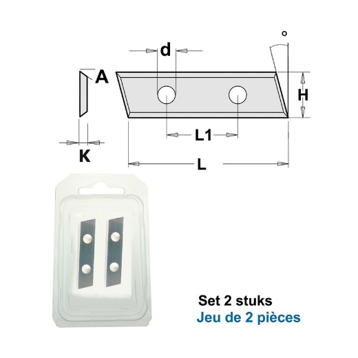 Afbeeldingen van CMT Wisselmessen L=31.5x9x1.5mm 35° Z4 HWM KCR08, 2 stuks - 790.315.00PP