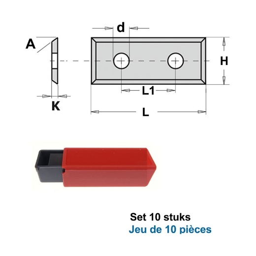 Afbeeldingen van CMT Wisselmessen L=39.5x12x1.5mm 35° Z4 HWM KCR08/S1920, 10 stuks - 790.395.06