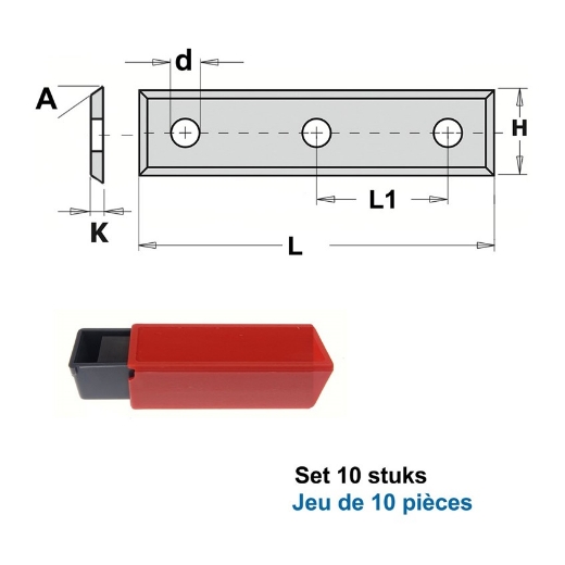 Afbeeldingen van CMT Wisselmessen L=50x9x1.5mm 35° Z4 HWM KCR08/S1920, 10 stuks - 790.500.69