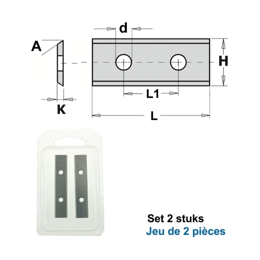 Afbeeldingen van CMT Wisselmessen L=50x9x1.5mm 35° Z2 HWM KCR08/S1920, 2 stuks - 790.501.69PP