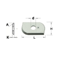 Afbeeldingen van CMT HWM Profielmes voor bossingfrees art. 05102, 05103, 05104 en 05105 L=19x12x1.5mm 35° Z2 HC05 / F1730, 1 stuk - 790639101