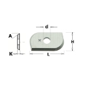 Afbeeldingen van CMT HWM Profielmes voor bossingfrees art. 05102, 05103 en 05104 L=19x12x1.5mm 35° Z2 HC05 / F1730, 1 stuk - 790639201